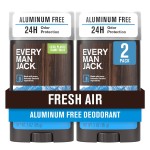 Every Man Jack Fresh Air Mens Deodorant - Stay Fresh with Aluminum Free Deodorant For all Skin Types - Odor Crushing, Long Lasting, with Naturally Derived Ingredients - 3oz (2 Pack)
