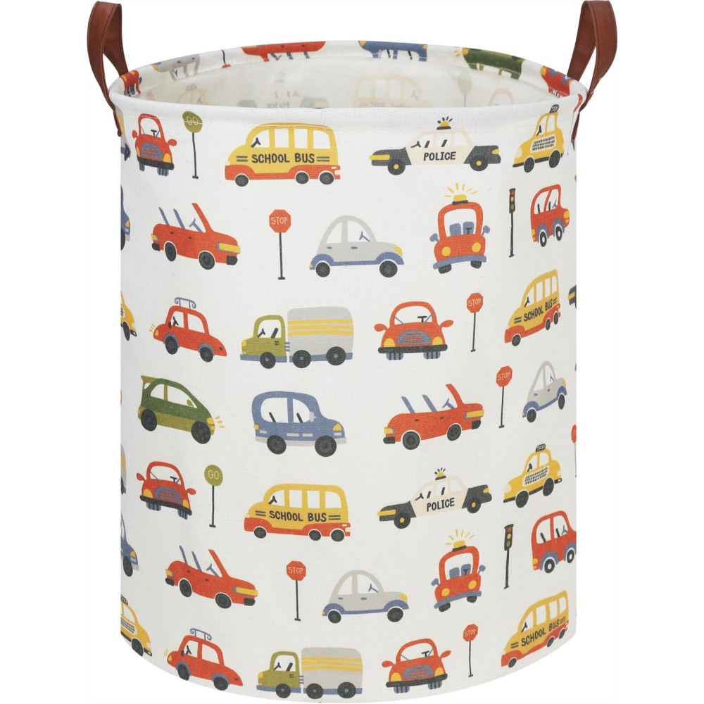 CLOCOR Kids Laundry Basket,Waterproof Baby Boys Nursery Hamper,Collapsible Fabric Storage Container,Toys Bin,Room Decor,Gift BasketTraffic