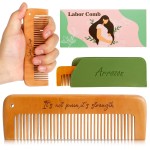 Arrozon Rectangular Labor Comb - Birthing and Delivery Essential for Pregnancy, Wooden Birth Gift for New Moms