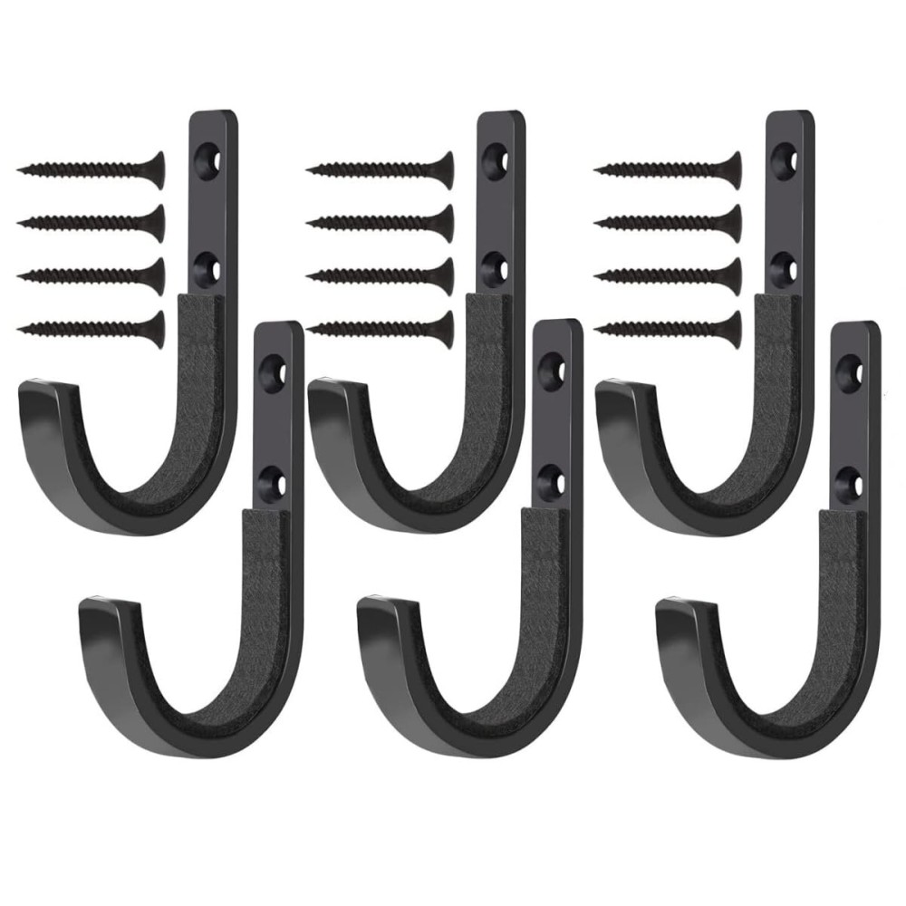 HEKAGURA Metal Gun Rack Storage Rifles Shotgun Hooks Wall Mount Hangers for Any Rifles Shotguns Archery Bow with Soft Padding and Heavy Duty Steel (Black 3pair)