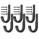 HEKAGURA Metal Gun Rack Storage Rifles Shotgun Hooks Wall Mount Hangers for Any Rifles Shotguns Archery Bow with Soft Padding and Heavy Duty Steel (Black 3pair)