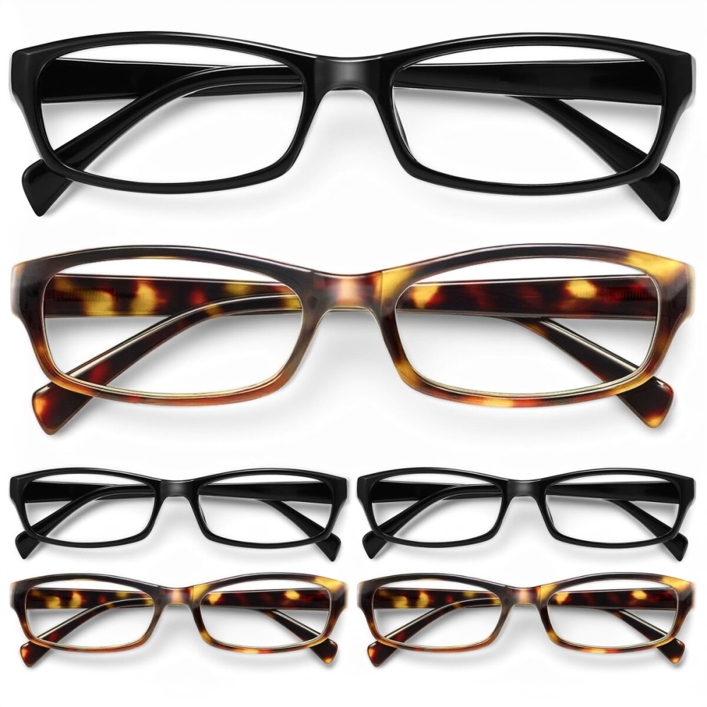 Gaoye Reading Glasses for Women, 6 pack Fashion Readers for Women Men Spring Hinge Eye Glasses, Blue Light Reading Glasses