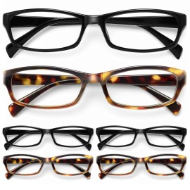 Gaoye Reading Glasses for Women, 6 pack Fashion Readers for Women Men Spring Hinge Eye Glasses, Blue Light Reading Glasses