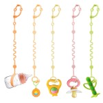 LittleHugs Toy Straps for Baby, 5pcs Adjustable Toy Holder for Stroller Accessories, Silicone Baby Tether Pacifier Clip, No Throw Baby Travel Essential Leash for High Chair, Car Seat (5 Pack Macaron)