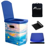 Upgrade XL Portable Toilet for Adults, Extra Large Portable Travel Floding Toilet, Camping Tall Toilets with Lid for Adults and Kids Compact Potty for Car,Hiking,Beach and Camping