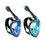 Jwintee Full Face Snorkel Mask, Diving Mask for Kids and Adults,180 Panoramic View Snorkel Mask with Camera Mount, Safe Breathing, Anti-Leak&Anti-Fog