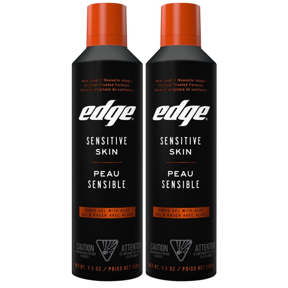 Edge Shaving Gel for Men, 9.5oz, 2 Pack Mens Shave Gel with Aloe, Mens Shaving Cream Sensitive Skin Shave Gel - Moisturizes, Protects, and Soothes