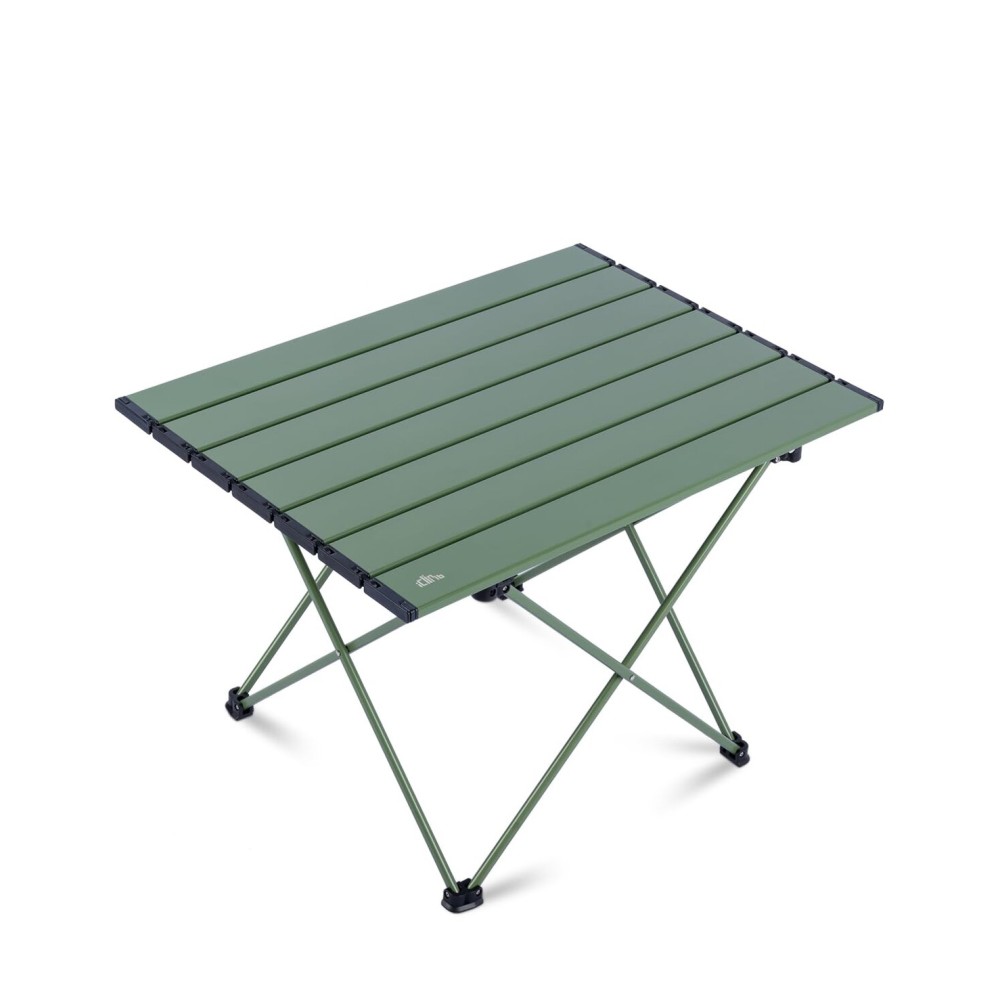 iClimb Ultralight Compact Camping Folding Table with Carry Bag (Green - L)