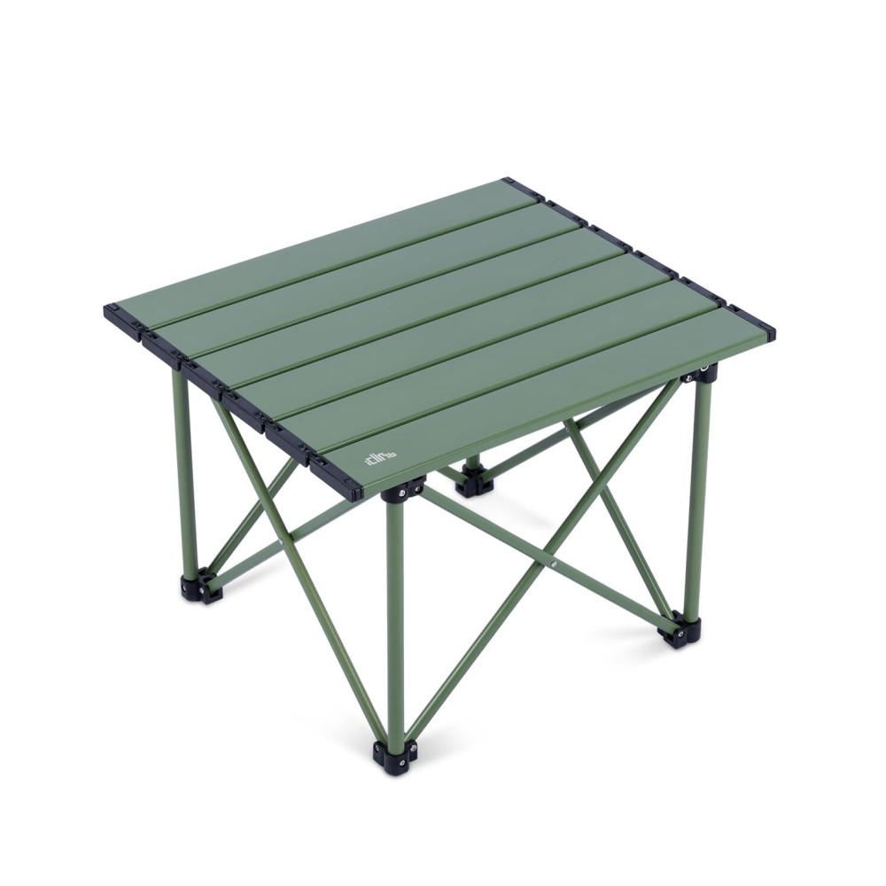 iClimb Ultralight Compact Camping Folding Table with Carry Bag (Reinforced Green - S)
