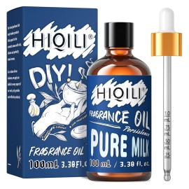 HIQILI Pure Milk Essential Oil 100ml - Gourmand Fragrance Oil for Diffuser, Laundry, Long Lasting Scented Oil for Soap, Bath Bomb, Candle Making 3.38 Fl Oz