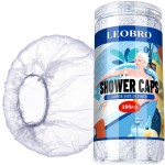 LEOBRO Large Disposable Shower Cap, 100PCS Shower Cap, Plastic Shower Caps for Women Disposable, Clear Thick Plastic Caps for Hair Treatment, Large Size 20.5 INCH