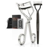 Eyelash Curler with Comb, Professional Volumizing Lash Lift Kit Lash Curler with Refill Pads for Home & Travel Uses, Silver