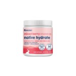 NativePath Native Hydrate, Zero Sugar, Electrolytes Powder with BCAAs, Mixed Berry Hydration, Keto & Paleo Friendly, 30 Servings