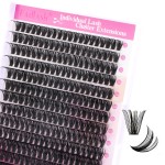 FADLASH Cluster Lashes D Curl Wispy Individual Lashes DIY Eyelash Extension Natural Look Reusable Fluffy Cluster Eyelash Extensions Self Application At Home (60D-0.07D-12-18MIX)