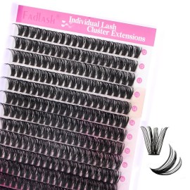 FADLASH Cluster Lashes D Curl Wispy Individual Lashes DIY Eyelash Extension Natural Look Reusable Fluffy Cluster Eyelash Extensions Self Application At Home (60D-0.07D-12-18MIX)