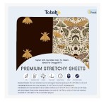 TotAha Premium Soft Pack n Play Sheets, Super Stretchy Jersey Knit Mini Crib Sheets Fitted, Silky Comfort Graco Pack and Play Mattress Sheets, 2 Pack
