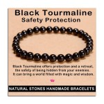 AD Beads Handmade Gemstone Stretch Elastic Bracelet Crystal Healing Reiki Nature\'s Beauty and Spiritual Essence Unisex (6mm, Black Tourmaline (Best protection))