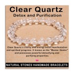 AD Beads Handmade Gemstone Stretch Elastic Bracelet Crystal Healing Reiki Nature\'s Beauty and Spiritual Essence Unisex (8mm, Clear Quartz (Detox and Purification))