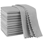 AIDEA Microfiber Cleaning Cloth for Glass 12PK, Grey, Lint Free Cloth Polishing Cleaning Rags, Window Wipes, Barista Coffee Towel, Microfiber Towels for Car Detailing, Stainless Steel, 1111