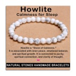 AD Beads Handmade Gemstone Stretch Elastic Bracelet Crystal Healing Reiki Nature\'s Beauty and Spiritual Essence Unisex (6mm, Howlite (Calmness for Sleep))