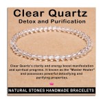 AD Beads Handmade Gemstone Stretch Elastic Bracelet Crystal Healing Reiki Nature\'s Beauty and Spiritual Essence Unisex (4mm, Clear Quartz (Detox and Purification))