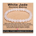 AD Beads Handmade Gemstone Stretch Elastic Bracelet Crystal Healing Reiki Nature\'s Beauty and Spiritual Essence Unisex (6mm, White Jade (Decision Making))