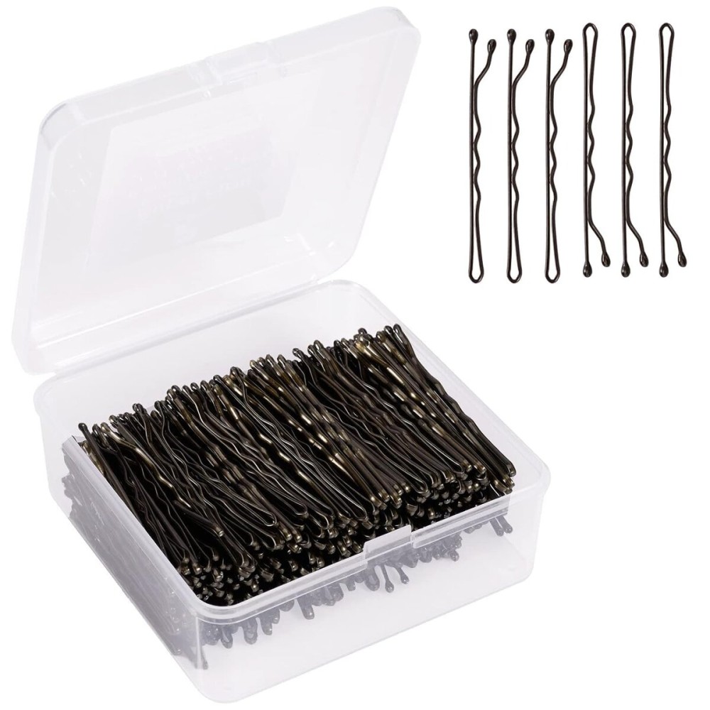 Bobby Pins - 400pcs Brown Hair Pins Clips Bulk for Women - Mini Bun Pins Thin Thick for All Hairstyle Decoration - Pin Jumbo for Lady