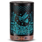 JOYOLO Essential Oil Diffuser 120ML Metal Aromatherapy Diffuser, Cool Mist Humidifier with Auto Shut-Off Protection 7 Color Lights for Home Office Spa (Bird)