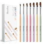 MelodySusie 7Pcs Gel Nail Brush Nail Art Brushes Nail Art Tips Nail Brushes for Nail Art Nail Painting Brush Pen Set for Home and Salon Use