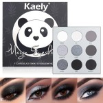 evpct 9 Colors Silver Gray Glitter Eyeshadow Palette, Black Smokey Grey and Silver White Sparkle Glitter Shimmer Shiny Eye Shadow Palette Makeup for older Women, Goth Gothic Highly Pigmented Eyeshadow