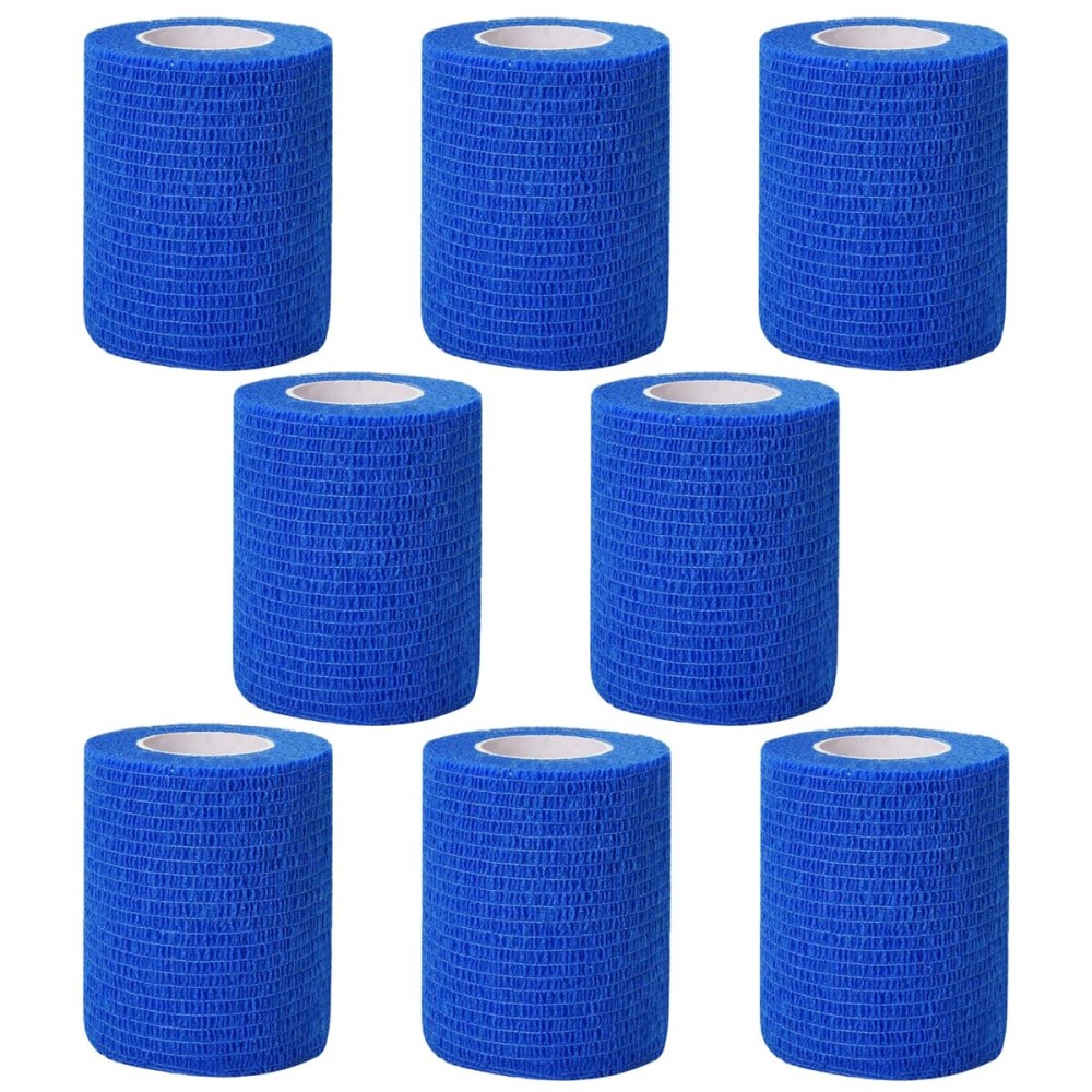 CIYAGPOOU Self Adhesive Bandage Wrap,2 Inch Blue Breathable Elastic Cohesive Bandages, Vet Wrap Sports Tape Bulk for First Aid Supplies, Wrist Sprains Protection