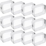 Weewooday 12 Pieces Clear Makeup Bags Cosmetic Storage Bags PVC Zipper Pouches Travel Waterproof Makeup Plastic Case for Women Organizing Toiletries Traveling Bathroom(Medium,Grey)