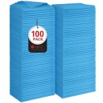 Orighty Cleaning Cloths, Shop Towels 100 Pack, Shop Rags Reusable, Microfiber Cleaning Rags Bulk for Cars, Multi-Purpose Lint Free Towels for Automotive, Mechanic, Kitchen, 11.5 x 11.5, Blue