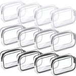 Weewooday 12 Pieces Clear Makeup Bags Cosmetic Storage Bags PVC Zipper Pouches Travel Waterproof Makeup Plastic Case for Women Organizing Toiletries Traveling Bathroom(Medium,Multicolor)