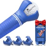 SisterAling 3-Prong Golf Ball Retriever Grabber Pick Up,Back Saver Claw Put On Putter Grip,Suction Cup Ball Grabber,Sucker for Golf Screws Tool (3 Pack, Blue)