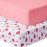GUNTAIL Pack and Play Sheets Fitted, 2 Pack Pack n Play Sheets for Graco Pack n Play Mattress, Unisex Playard Sheets for Boys Girls (Love & Pink, 38 X 26 Inch)
