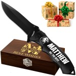 Custom Knife for Men and Women - Personalized Idea Gifts - Engraved Gifts for Dad Husband Boyfriend Wife Girlfriend - Customized Pocket Knives for Birthday - Best Unique Present 6495 PS New Black