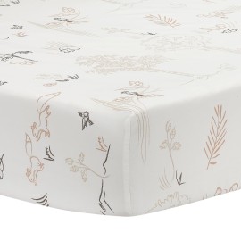 Lambs & Ivy Treetop Fox Woodland Breathable Cotton Fitted Crib/Toddler Sheet