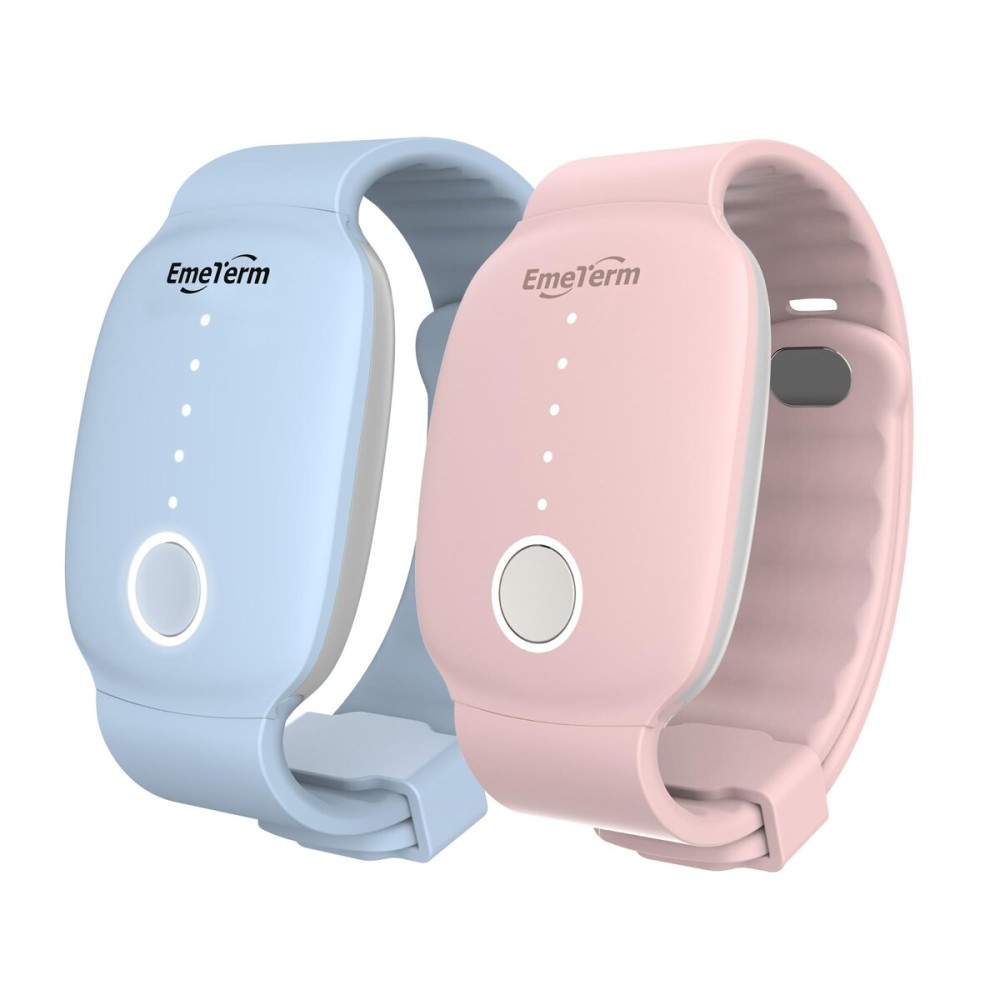 EmeTerm Fashion FDA-Cleared Relieve Nausea Electrode Stimulator Morning Sickness Motion Travel Sickness Vomit Relief Rechargeable No Gel Drug Free Wrist Bands Without Side Effects (2 Pack)