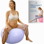 ProBody Pilates Pregnancy Ball - Yoga Ball for Pregnancy with Book, Prenatal, Labor & Postnatal Maternity Exercise (Lilac, 75 cm)