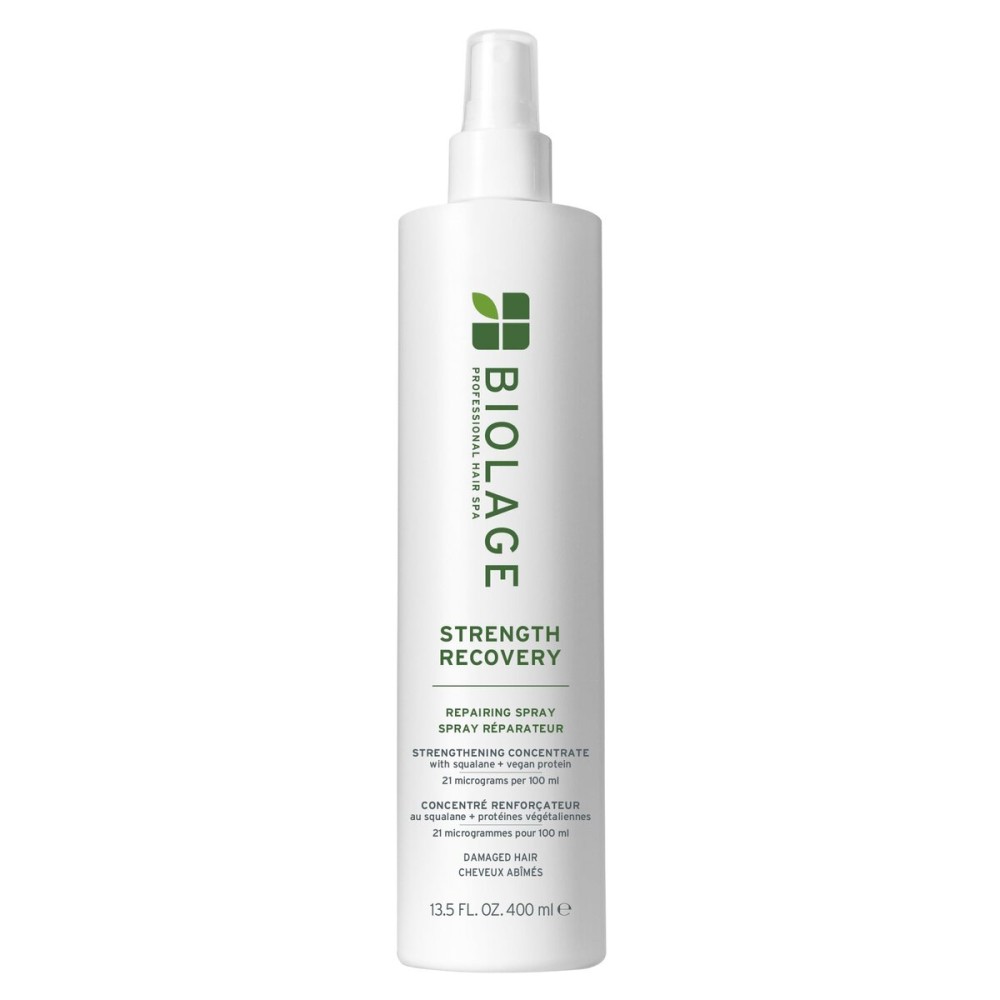 Biolage Strength Recovery Repairing Spray - Leave-In Treatment, Strengthens & Repairs Damaged Hair, Heat Protectant, Detangling Leave-In Treatment, With Olive Squalane & Vegan Proteins, 13.5 Fl Oz