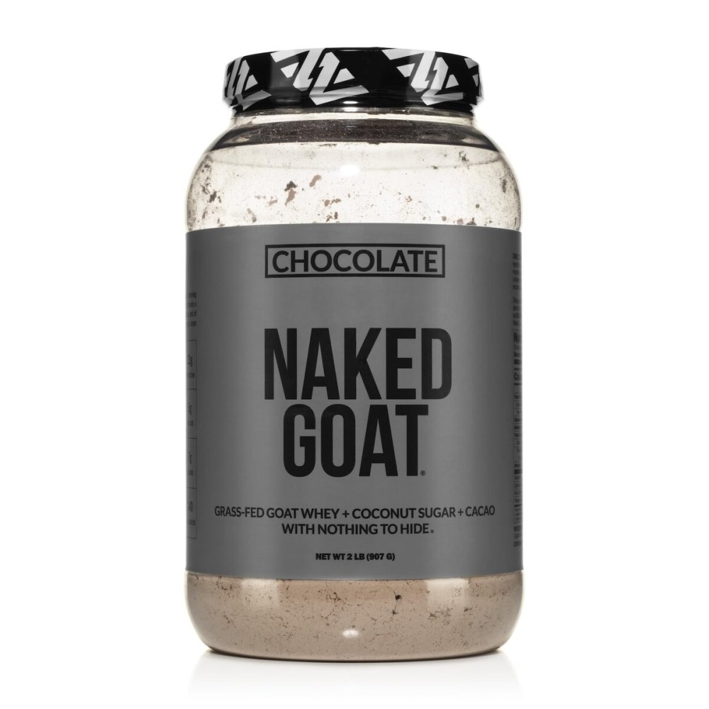 NAKED Goat Chocolate Protein Powder - Pasture Fed Goat Whey Protein Powder from Small-Herd Dairies - Only 3 Ingredients - GMO Free, Soy Free - All Natural - 23 Grams of Protein - 25 Servings