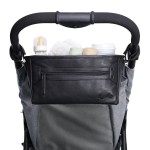 Itzy Ritzy Adjustable Stroller Caddy and Organizer Bag Featuring Front Zippered Pocket, 2 Built-In Interior Pockets & Adjustable Straps to Fit Nearly Any Stroller (Black)