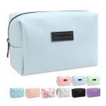 MAANGE Small Makeup Bag, Travel Cosmetic Bag Make Up Bag for Purse Makeup Pouch PU Leather Portable Versatile Zipper Pouch For Women (White)