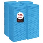 Orighty Cleaning Cloths Bulk, 200 Pack Shop Rags Reusable, Multi-Purpose Shop Towels for Cars, Microfiber Cleaning Rags for Automotive, Mechanic, Kitchen, Lint Free Towels 11.5 x 11.5, Blue