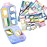 Zuihug 1Pack Travel Pill Organizer - 10 Compartments Pill Case, Compact and Portable Pill Box, Perfect for On-The-Go Storage, Pill Holder for Purse (Blue with 156 Stickers)