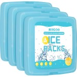 MIYCOO Ice Packs for Lunch Boxes & Lunch Bag - Quick Freeze Ice Pack Space Saving Freezer Packs - Reusable Slim Original Cool Pack - Cooler Accessories for Beach, Camping and Fishing