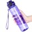 OLDLEY Water Bottle, 32oz Motivational Sports Water Bottle with Time Marker - Times to Drink - Tritan, BPA Free, Wide Mouth Leakproof, Deep Purple (1 Bottle)