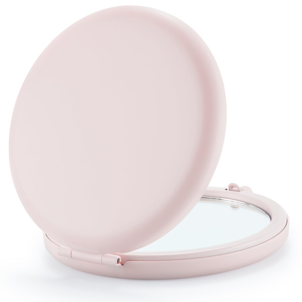 Getinbulk Compact Mirror for Purse, Pack of 24 Double-Sided 1X/2X Magnifying Round Metal Pocket Makeup Mirrors (Round, Pink Marshmallow)