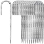 Besitu 12 Inch Ground Stakes Heavy Duty J Hook 30-Pack Metal Spikes Galvanized Ground Hooks Anchors Rebar Ground Stakes for Fence Tent Gazbo Bounce House and Outdoor Decorations Inflatables